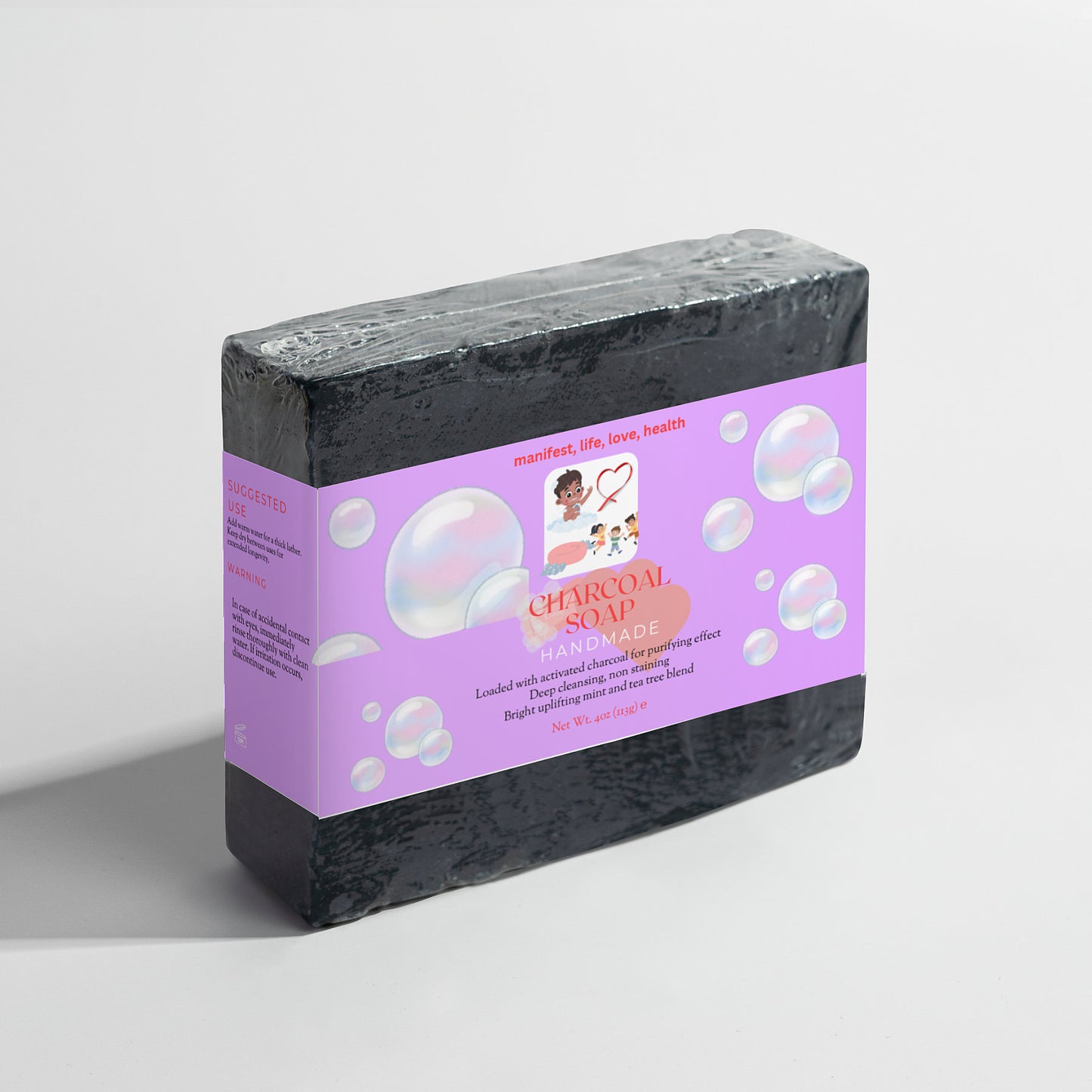 Manifest,life,love,health Charcoal Soap
