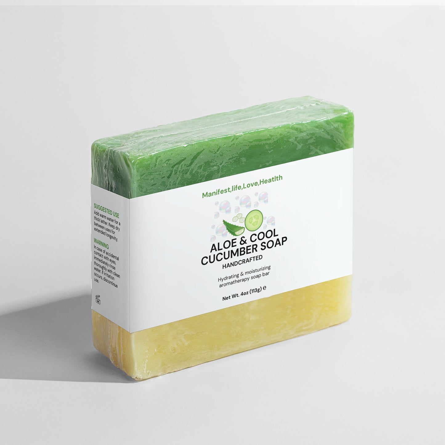 Manifest ,Life,Love, Health Aloe & Cool Cucumber Soap
