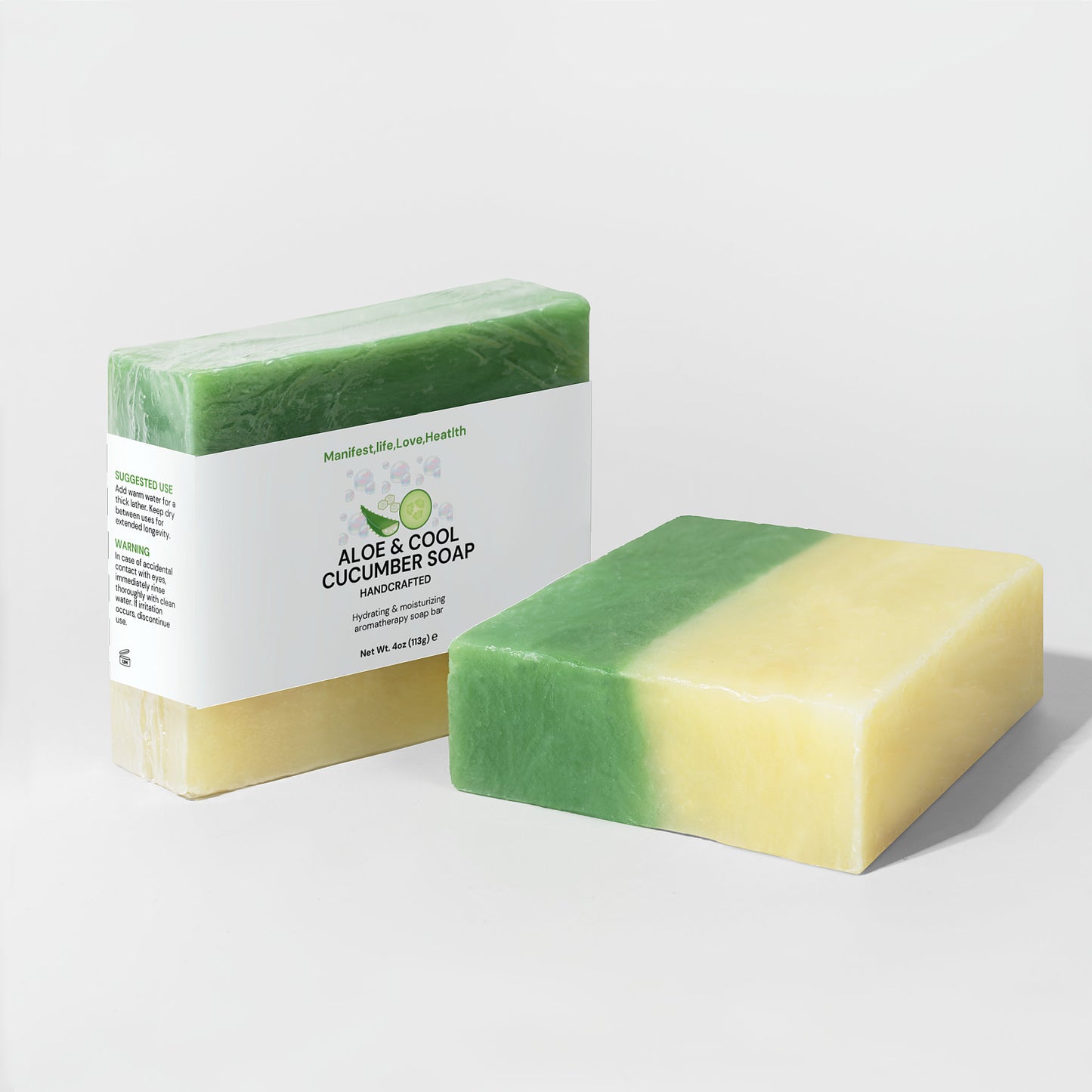 Manifest ,Life,Love, Health Aloe & Cool Cucumber Soap