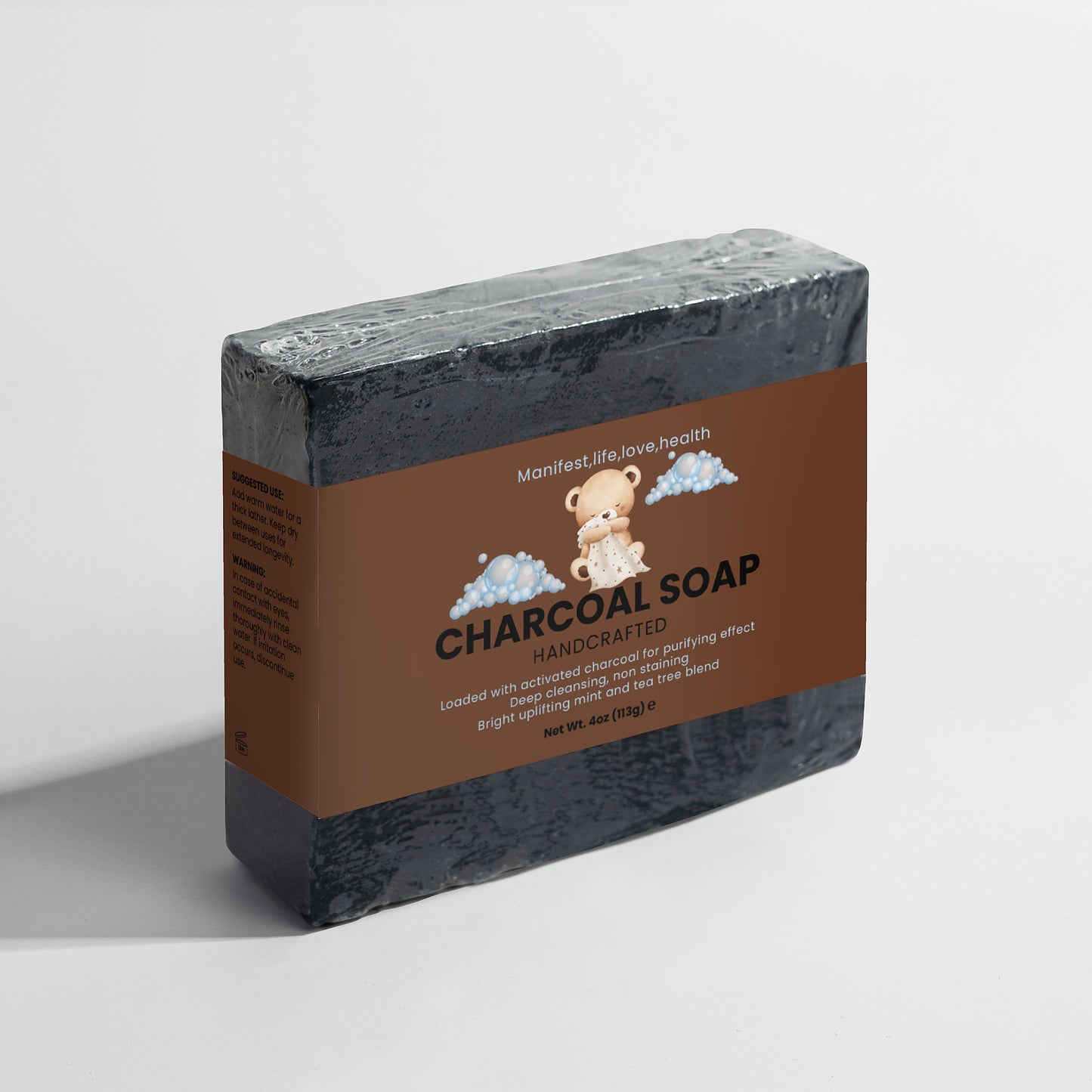 Manifest,life,love,health Charcoal Soap