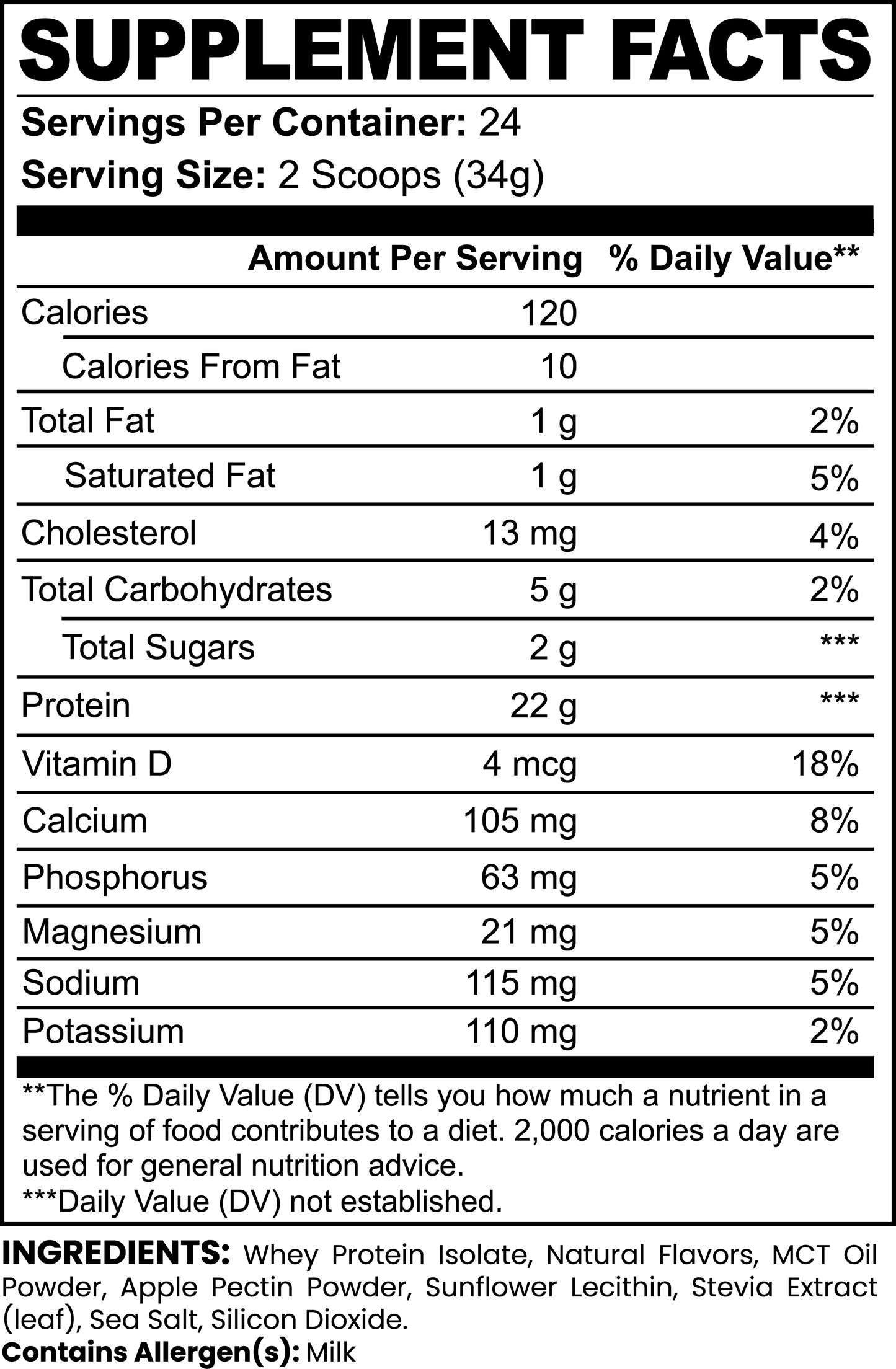 Manifestlifelovehealth Advanced 100% Whey Protein Isolate (Vanilla)