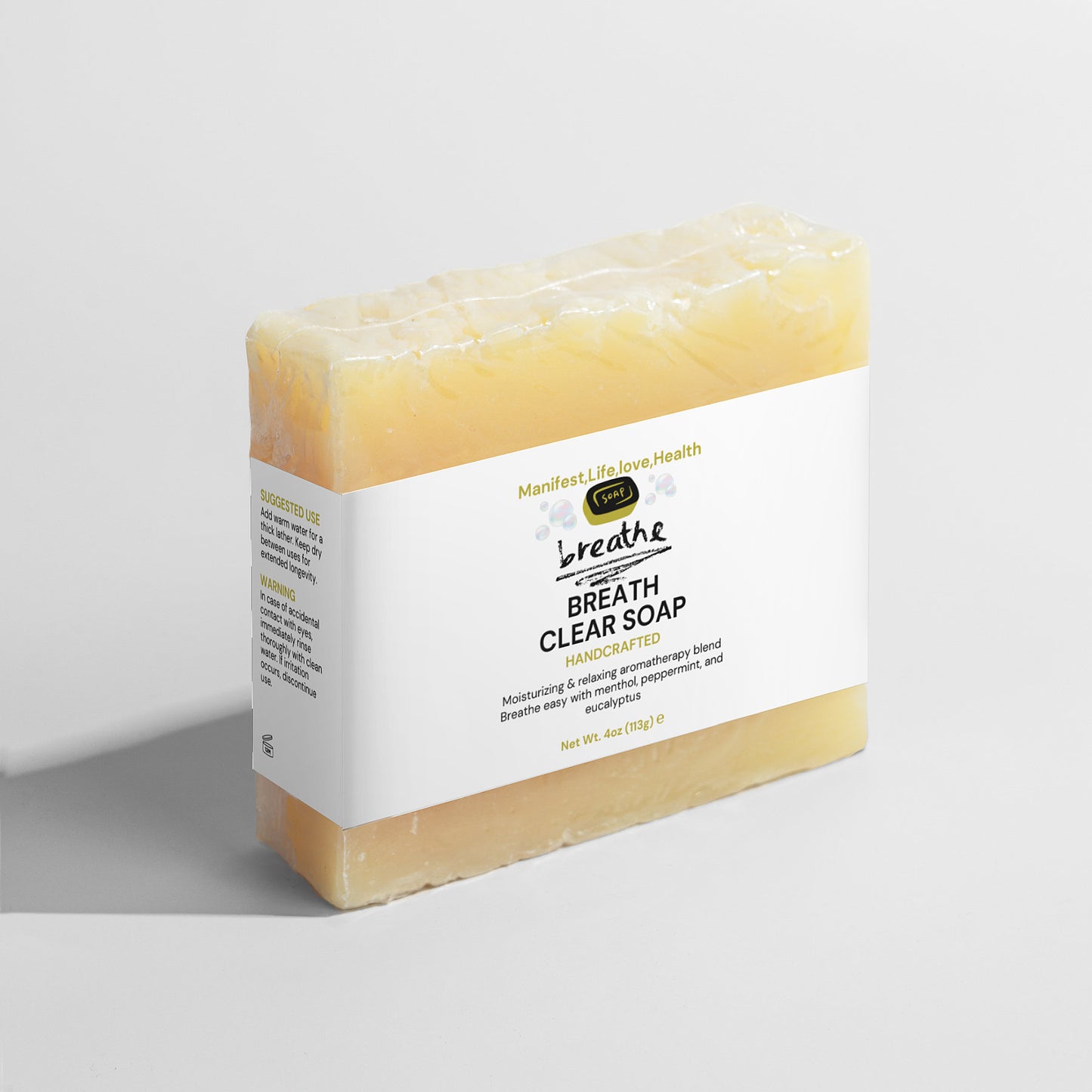 Manifest,Life,Love,Health, Breathe Clear Soap