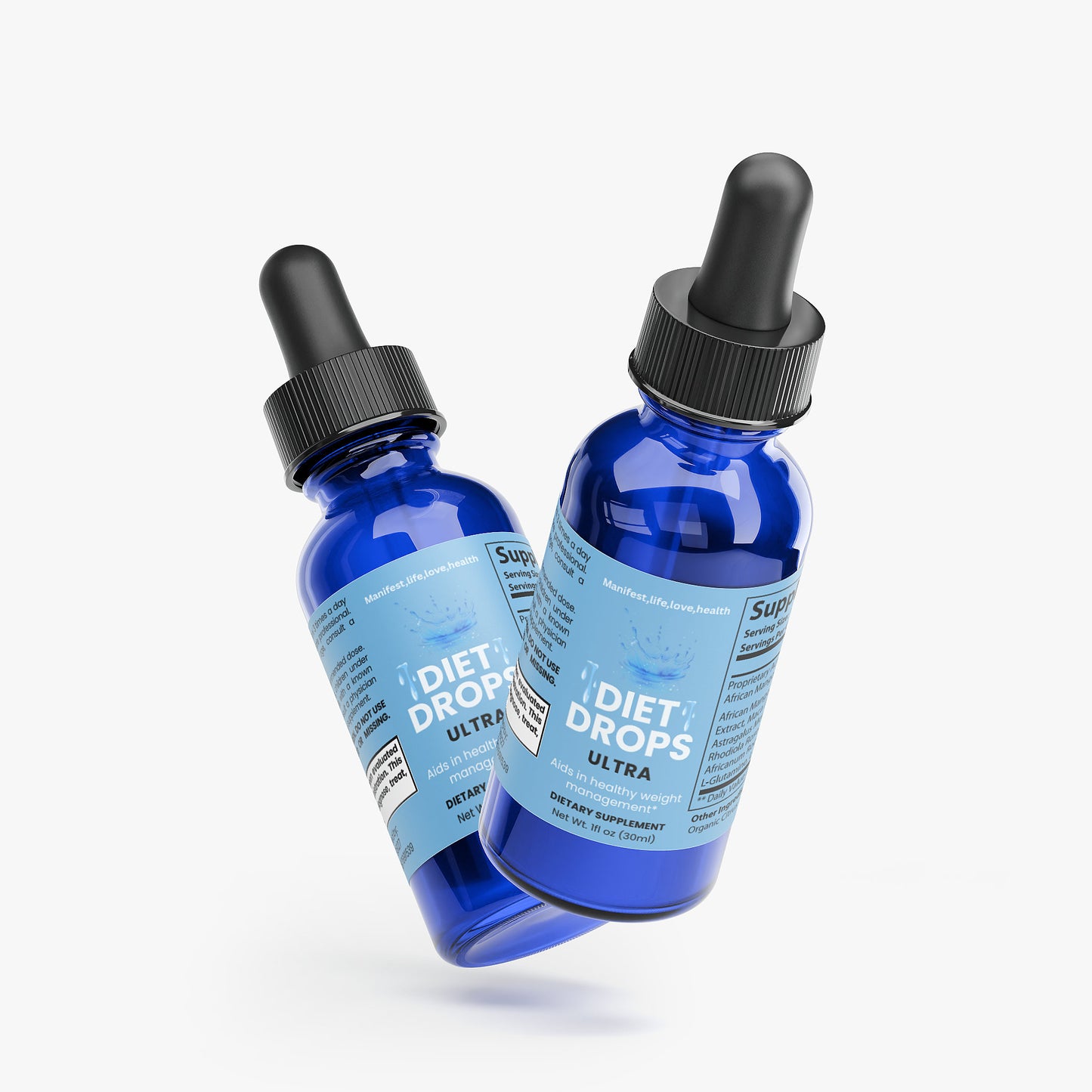 manifest,life,love,health, Diet Drops Ultra 1 oz