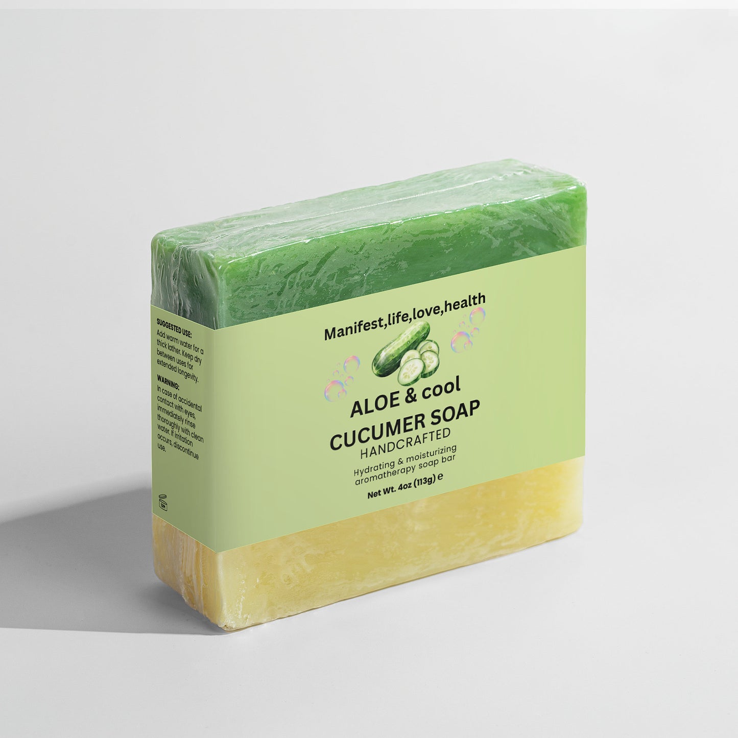 Manifest ,Life,Love, Health Aloe & Cool Cucumber Soap