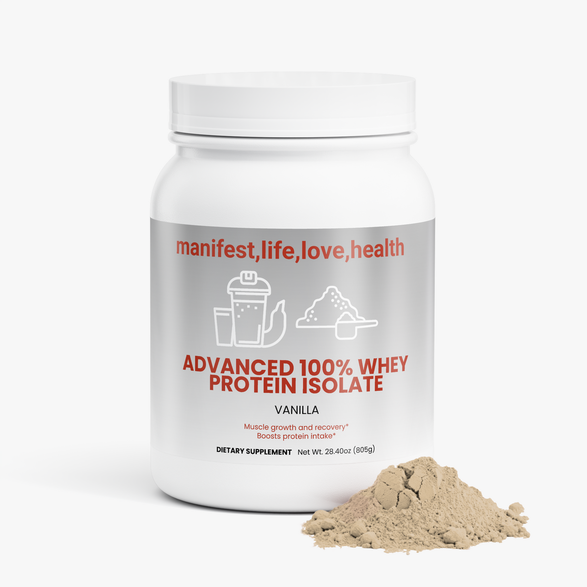 Manifestlifelovehealth Advanced 100% Whey Protein Isolate (Vanilla)